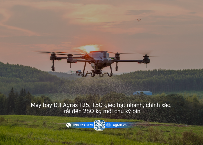 Năng suất của máy bay gieo hạt sạ lúa