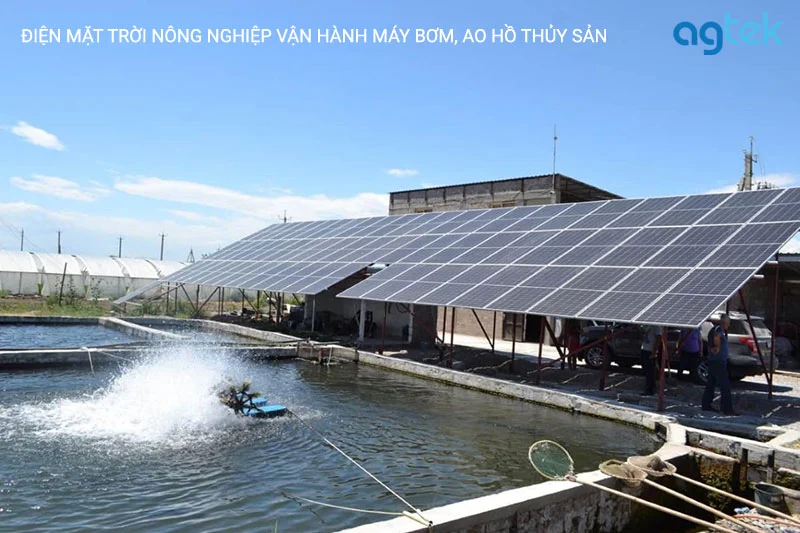 điện mặt trời nông nghiệp vận hành máy bơm, ao hồ thủy sản