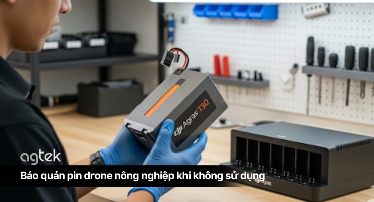 Bảo quản pin drone nông nghiệp khi không sử dụng