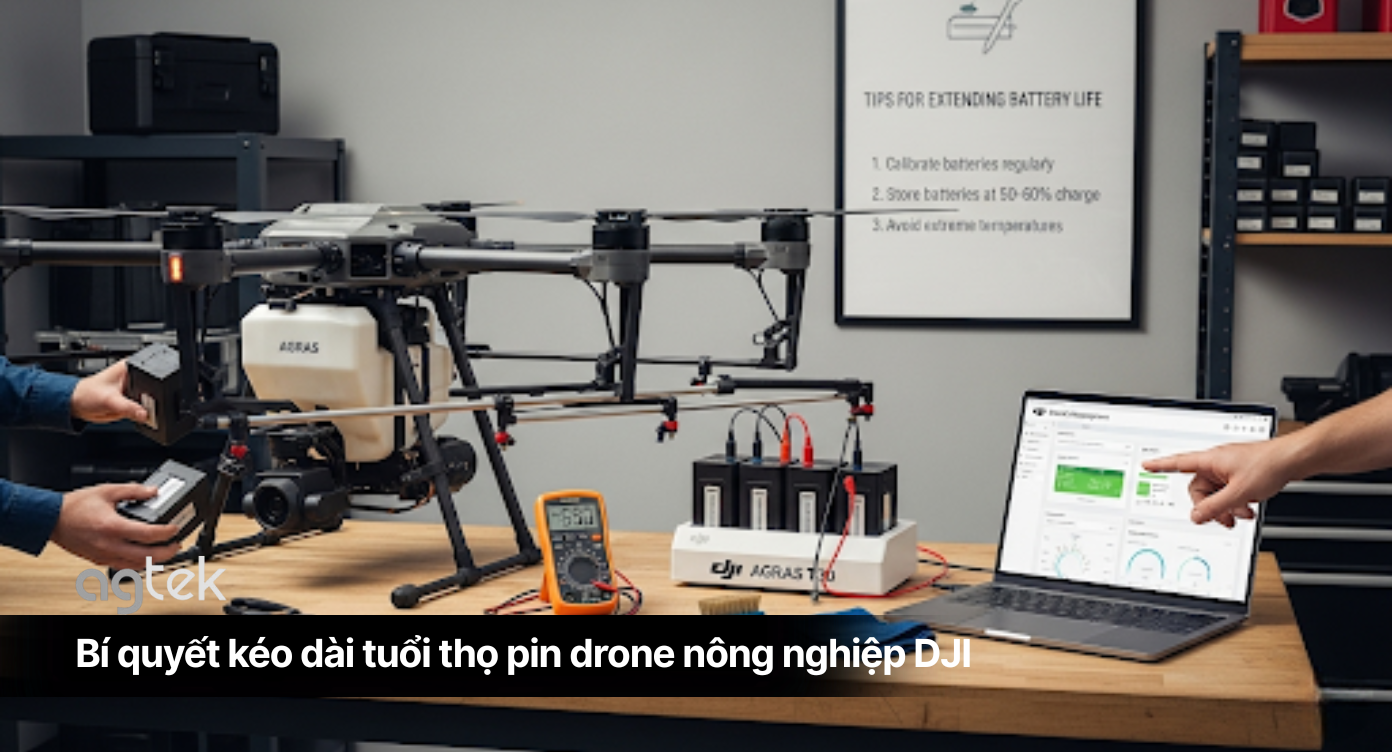 Bí quyết kéo dài tuổi thọ pin drone nông nghiệp DJI