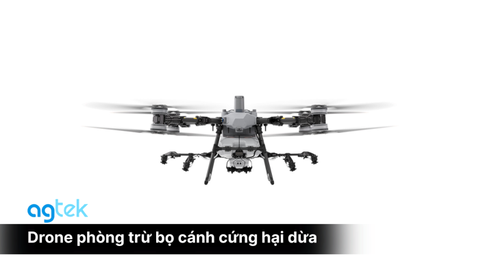 Drone phun thuốc phòng trừ bọ cánh cứng hại dừa