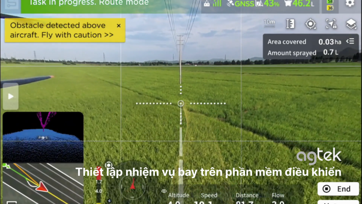 Thiết lập nhiệm vụ bay trên phần mềm điều khiển drone nông nghiệp