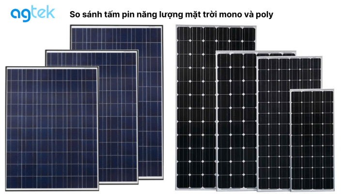 So sánh tấm pin năng lượng mặt trời mono và poly