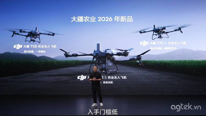 DJI gioi thieu 3 mau may bay moi DJI T55, DJI T70S, DJI T100S