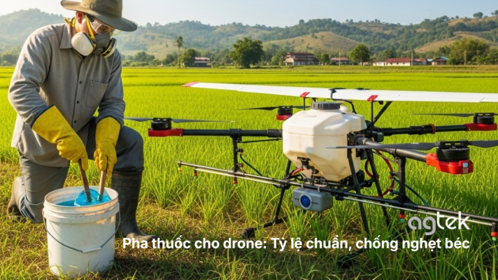 Pha thuốc cho drone: Tỷ lệ chuẩn, chống nghẹt béc