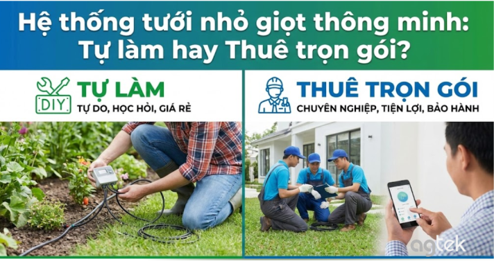 Hệ thống tưới nhỏ giọt thông minh: Tự làm hay Thuê trọn gói?