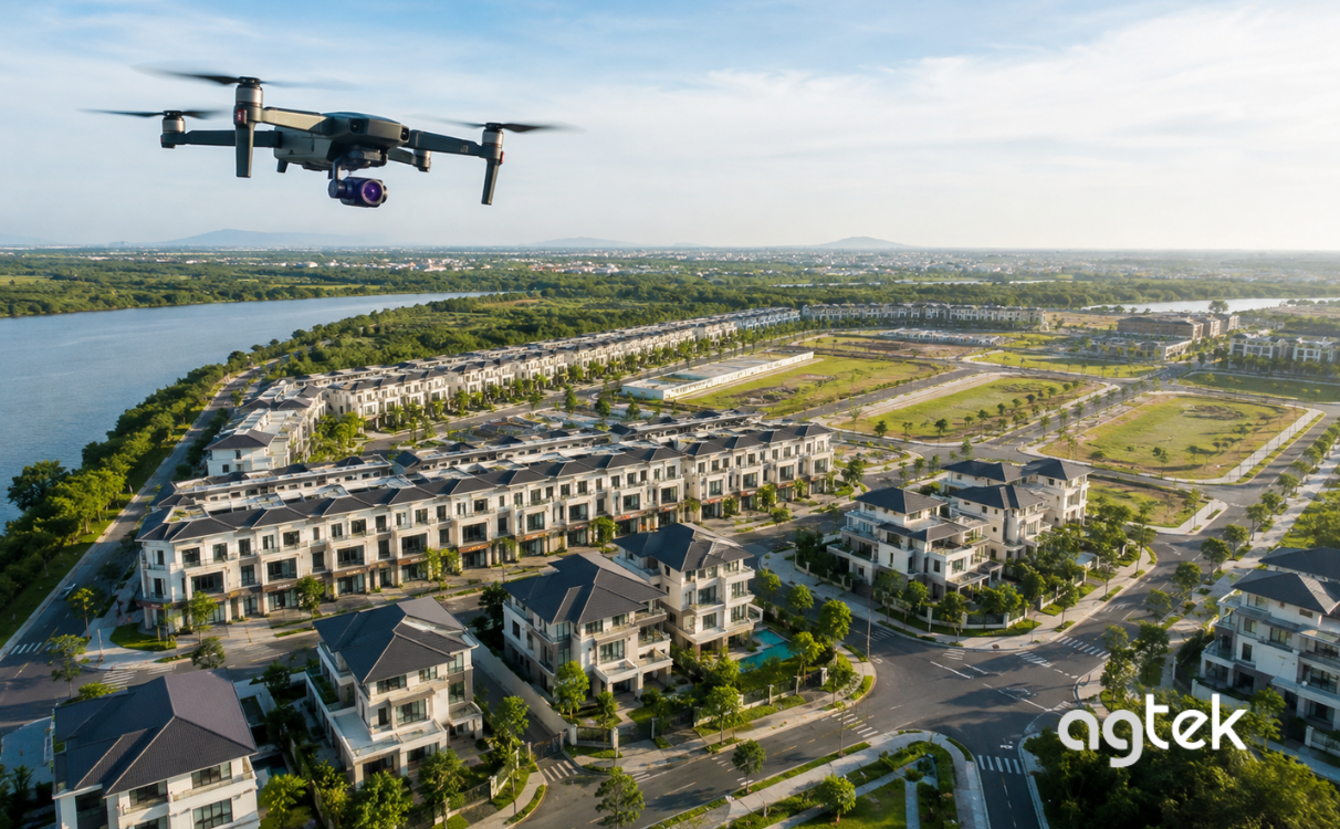 Flycam ghi tiến độ xây dựng mới