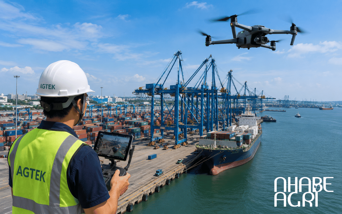 Drone kiểm tra cảng biển giúp giám sát cầu cảng