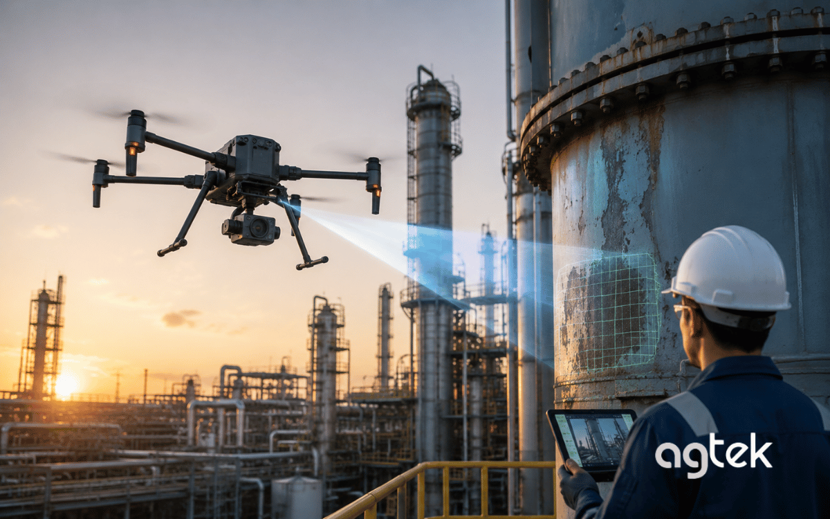UAV giám sát kết cấu nhà xưởng.