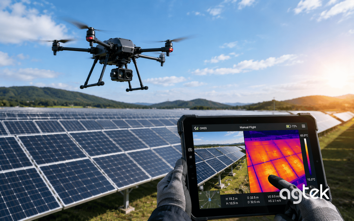 Kiểm tra các dãy pin năng lượng mặt trời quy mô lớn bằng UAV