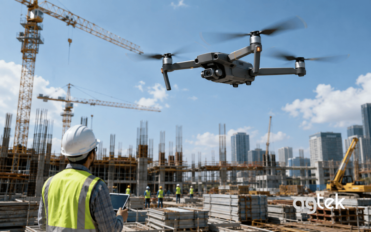 UAV giám sát tiến độ thi công.