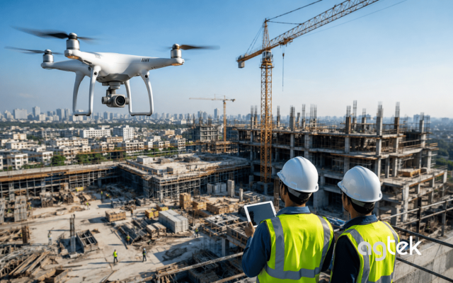 UAV khảo sát địa hình xây dựng.