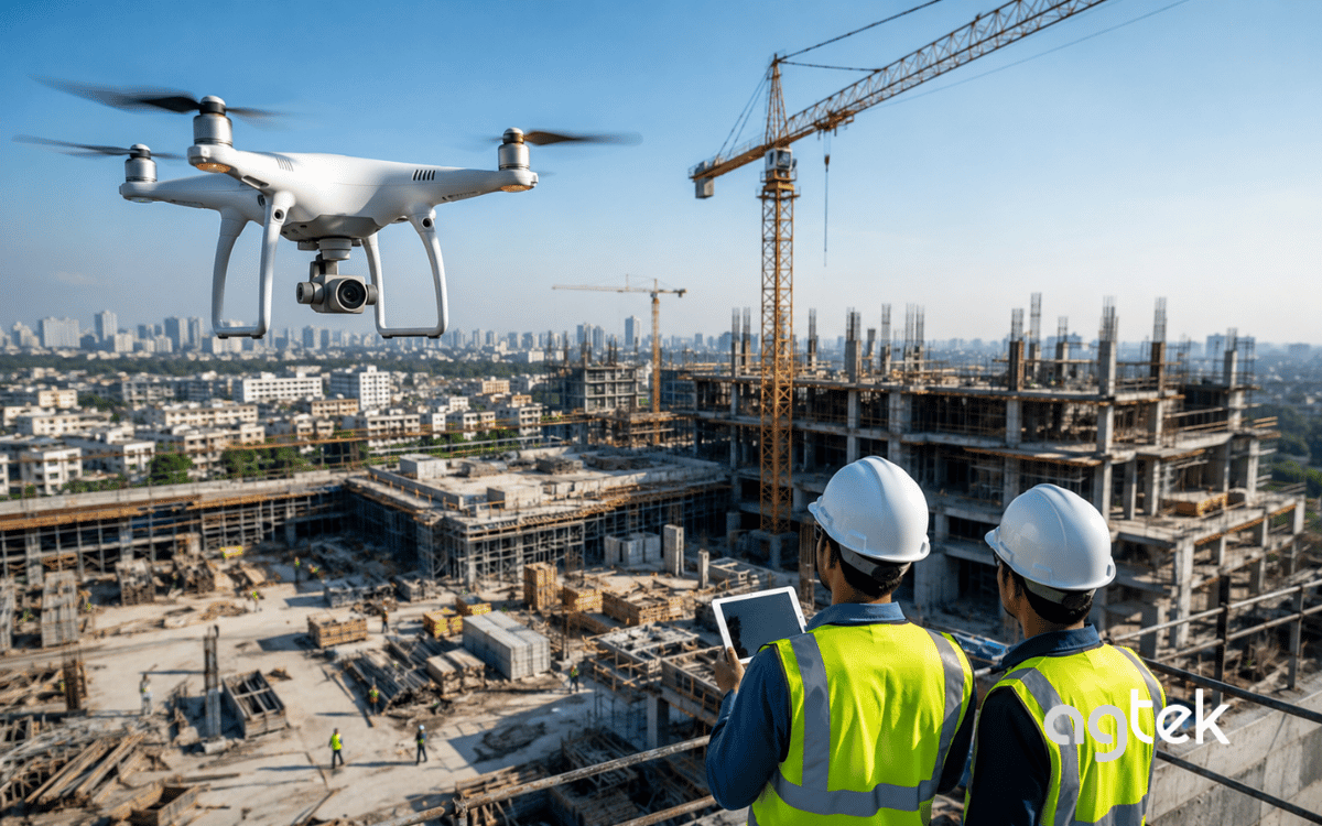 UAV khảo sát địa hình xây dựng.