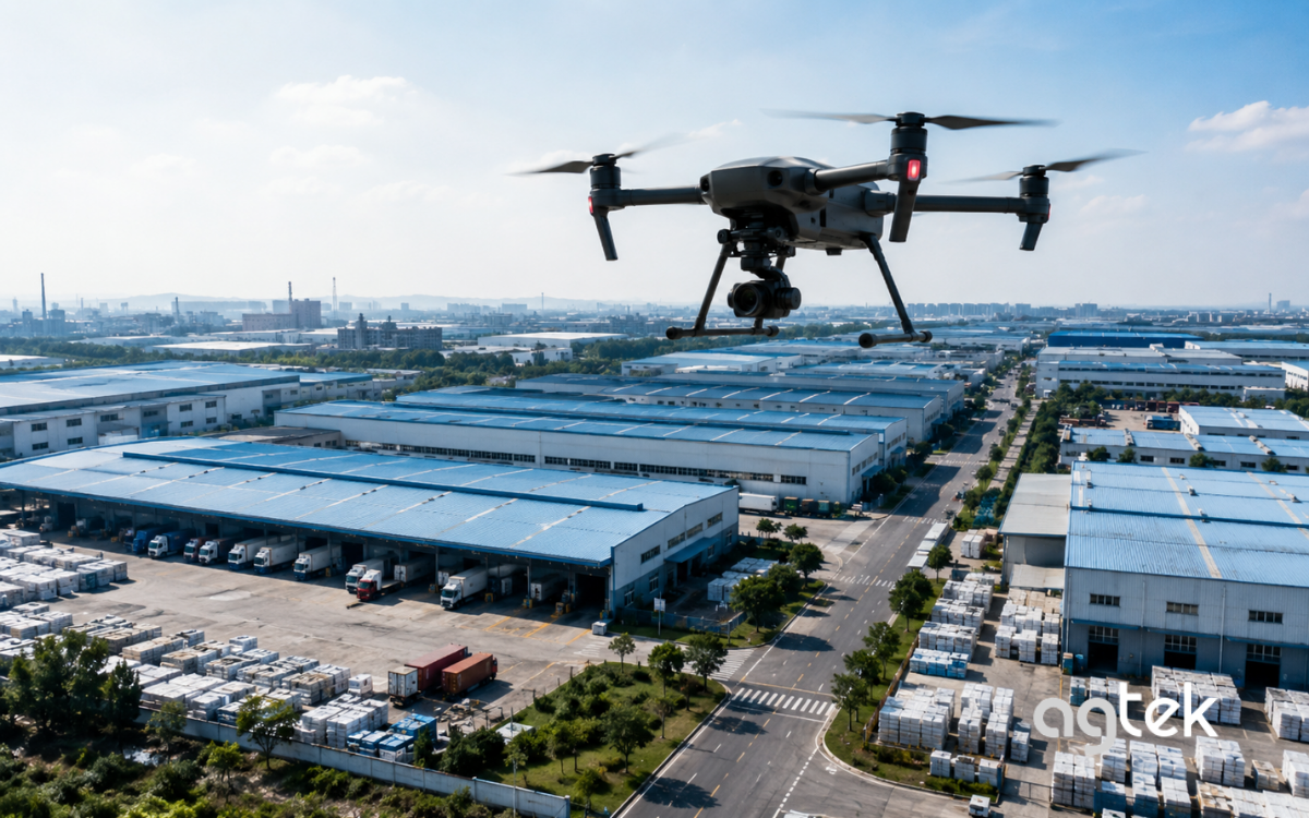 Góc flycam toàn cảnh khuôn viên nhà máy