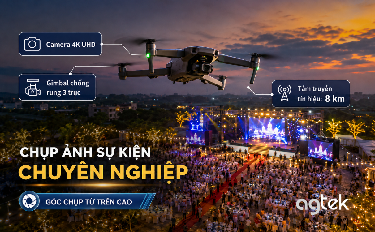 Flycam chụp tiệc cưới ngoài trời đẹp