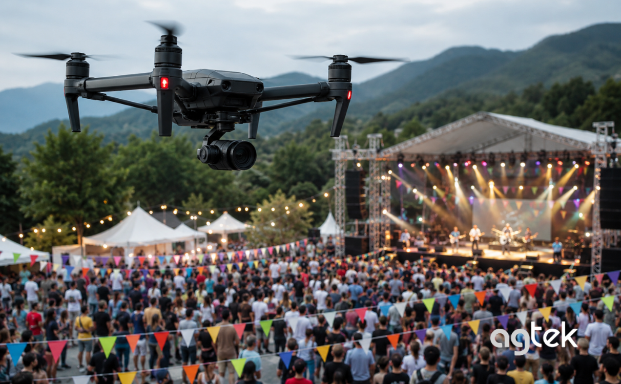 Flycam ghi hình toàn cảnh sự kiện