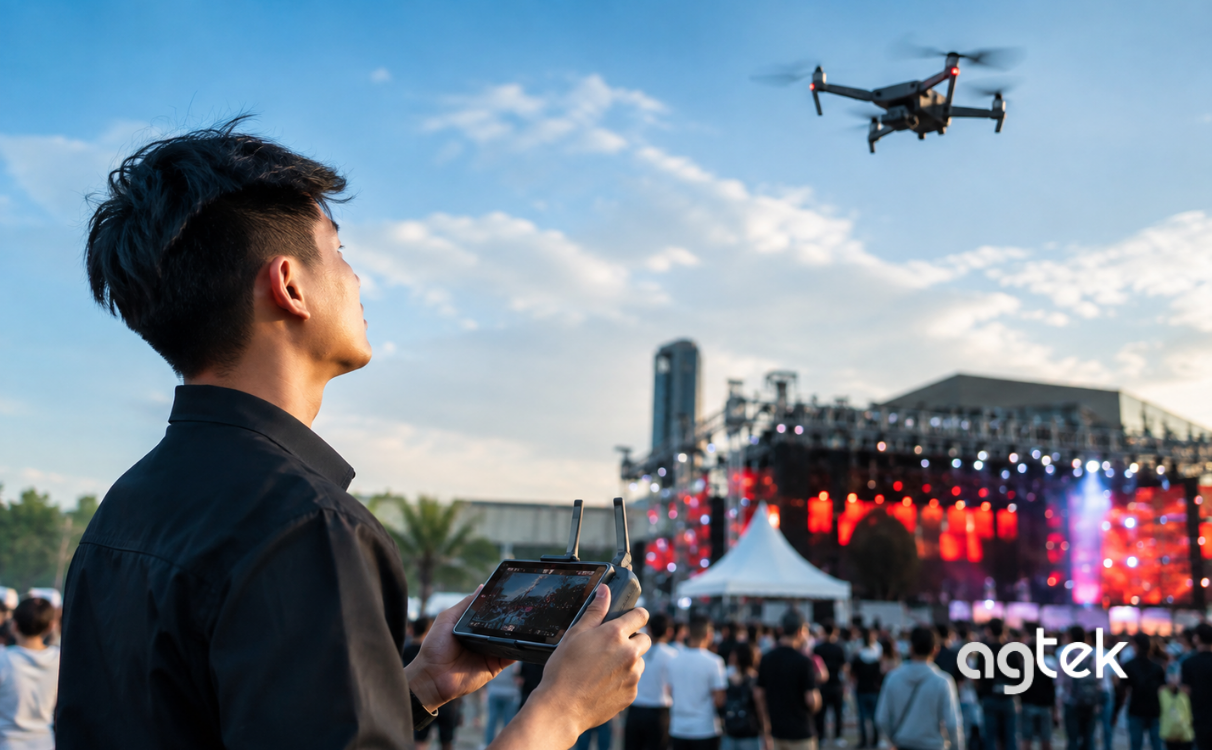 Kỹ thuật viên điều khiển flycam chuyên nghiệp