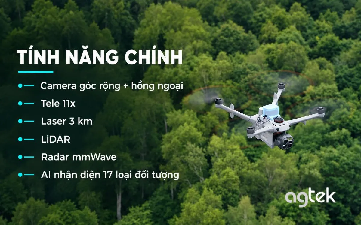 DJI Matrice 5TD kết hợp camera góc rộng và tele 11x.