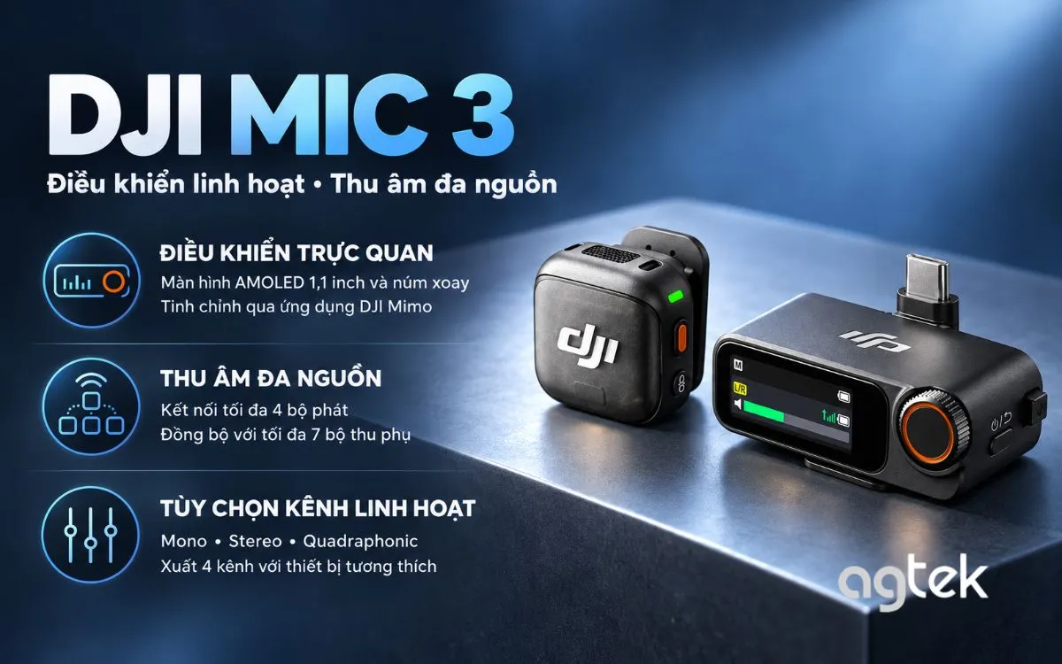DJI Mic 3 hỗ trợ truyền âm thanh lossless.