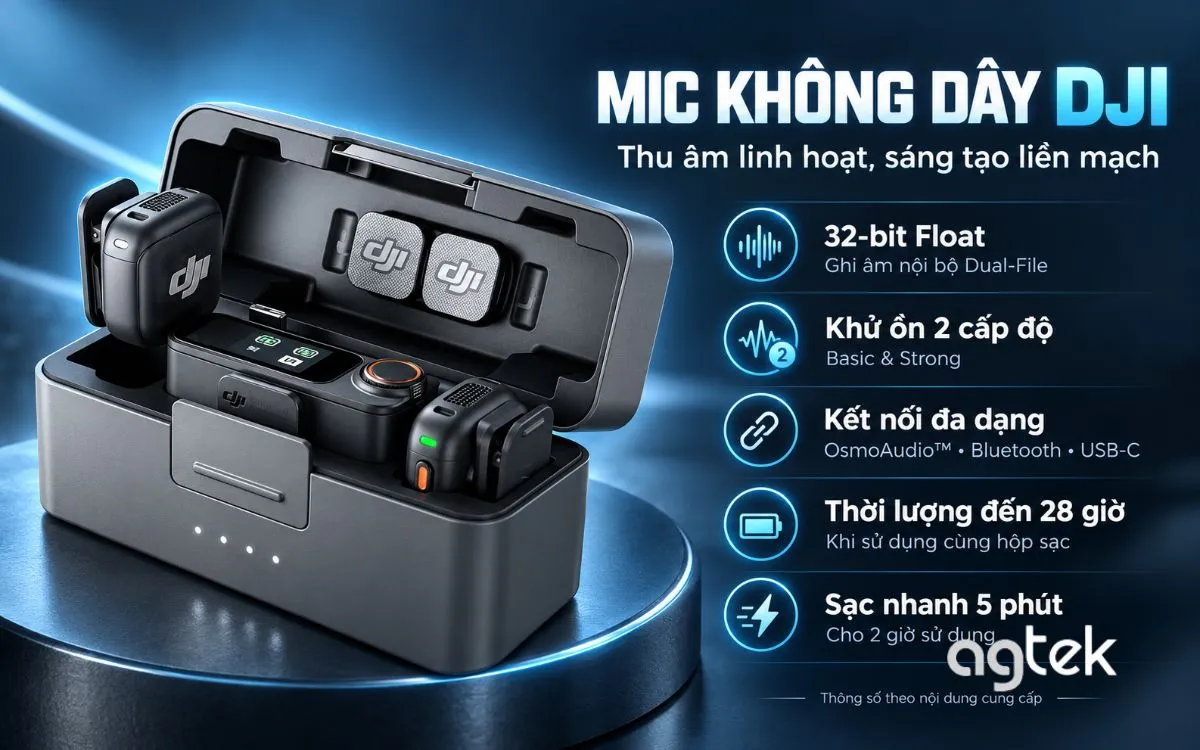 DJI Mic 3 thu giọng nói cho video.