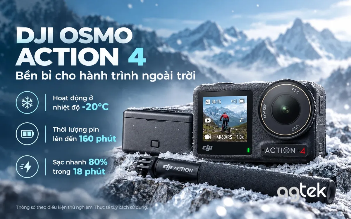 DJI Osmo Action 4 chống nước đến 18 m trong điều kiện quy định.