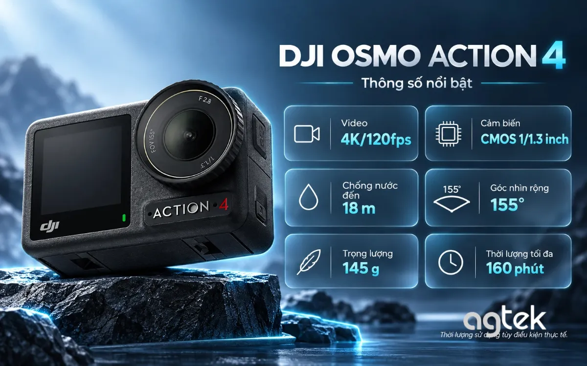 DJI Osmo Action 4: Đánh giá, thông số và giá tham khảo