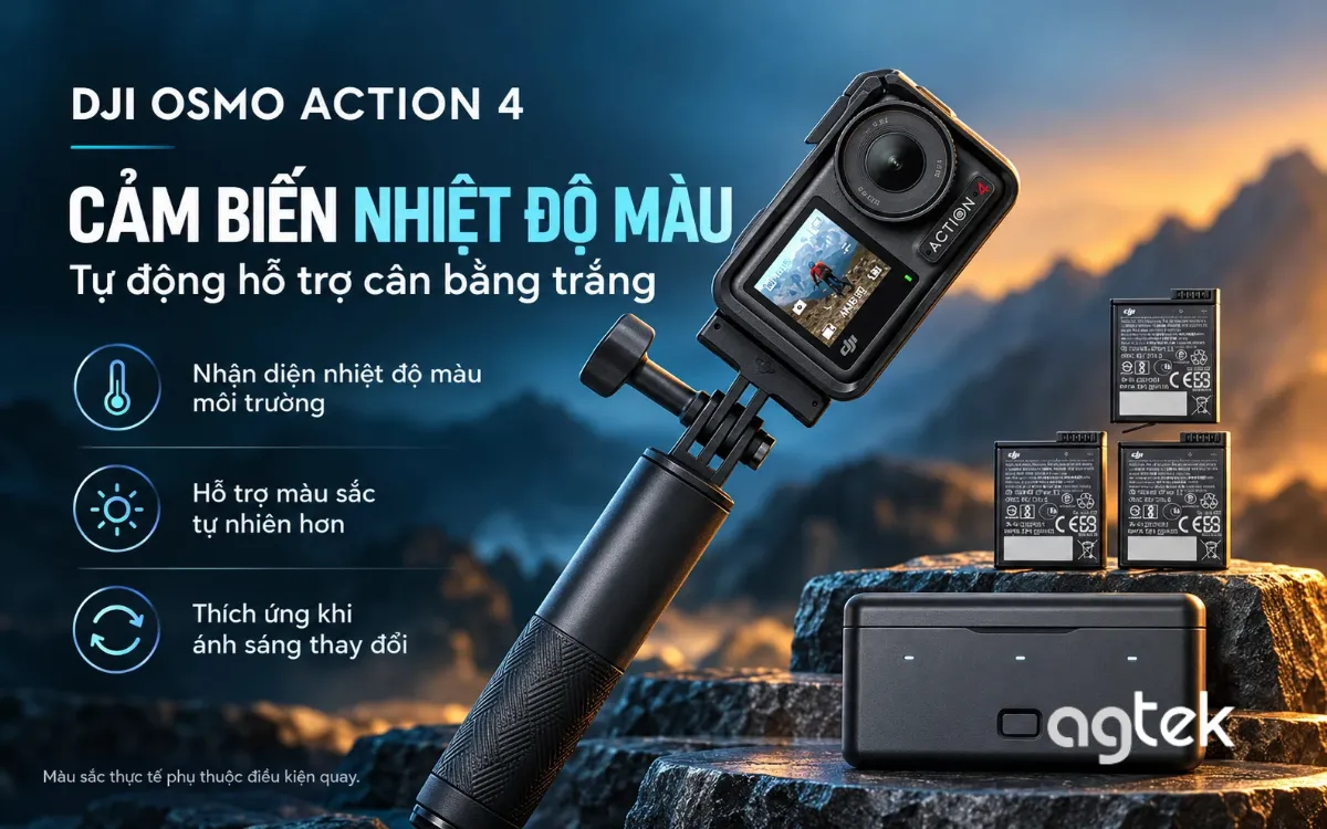 DJI Osmo Action 4 có hai màn hình cảm ứng trước và sau.
