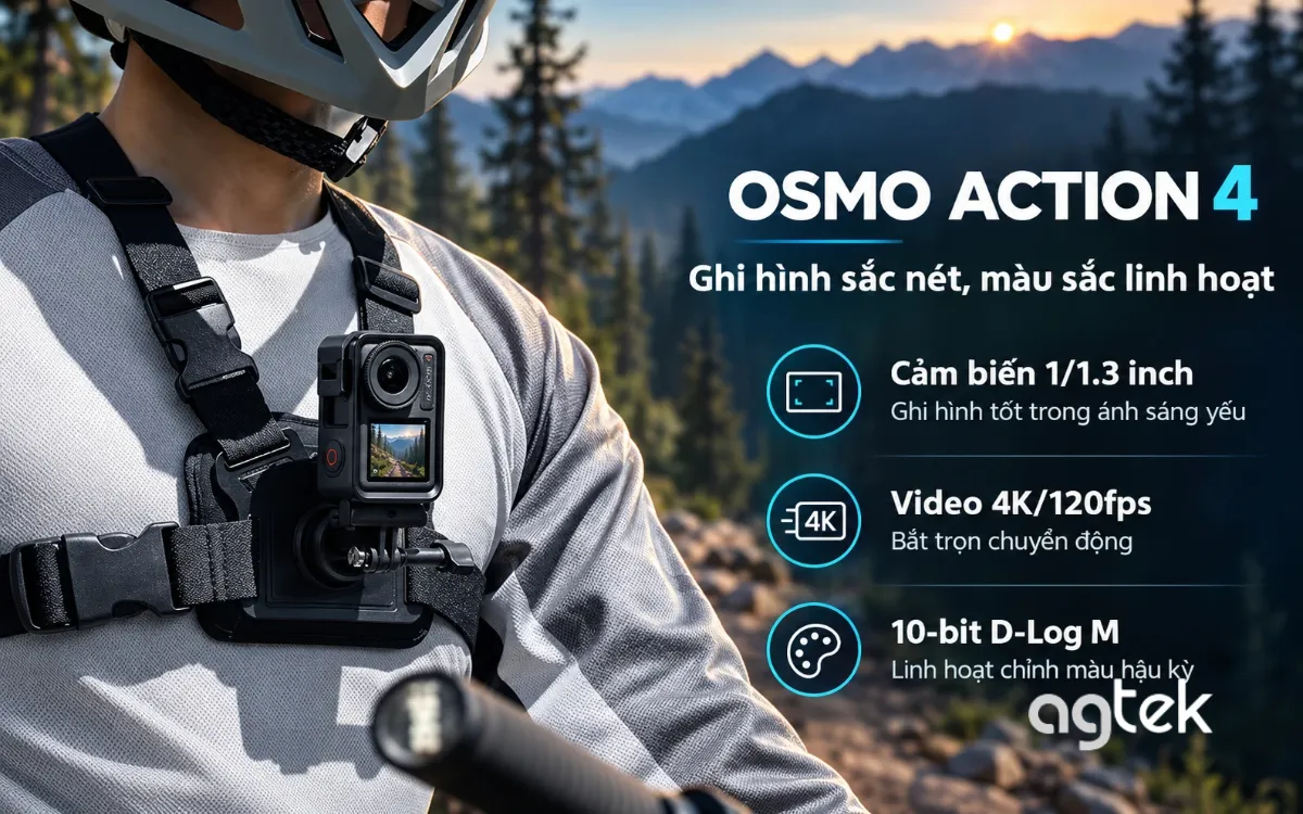 DJI Osmo Action 4 hỗ trợ quay video 4K/120fps.