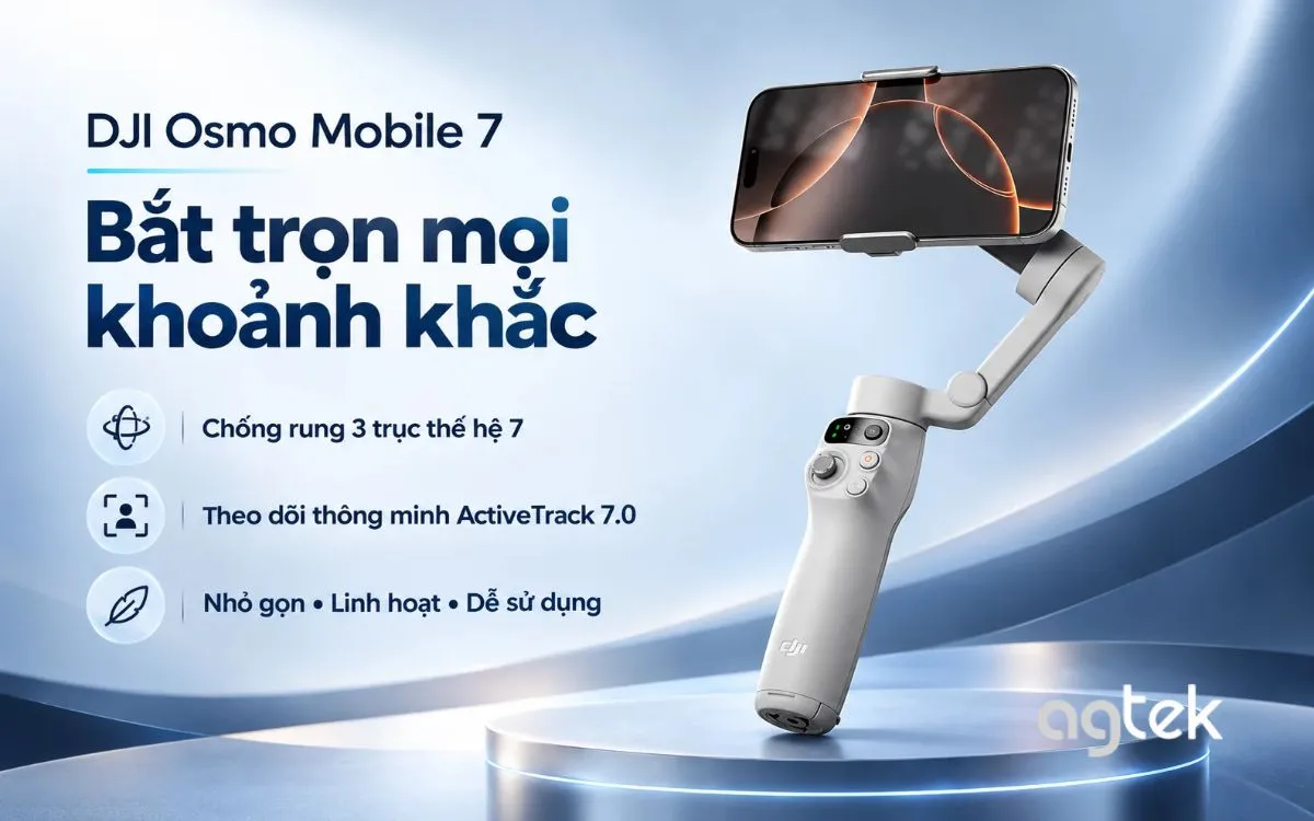 DJI Osmo Mobile 7 chống rung ba trục.