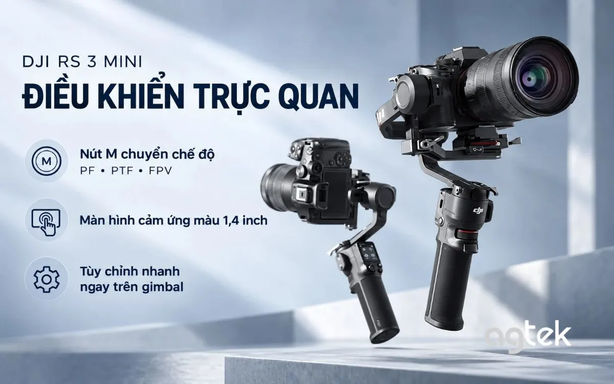 Màn hình cảm ứng DJI RS 3 Mini 1,4 inch.