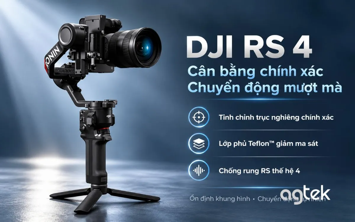 DJI RS 4 – Gimbal máy ảnh tải trọng 3 kg.