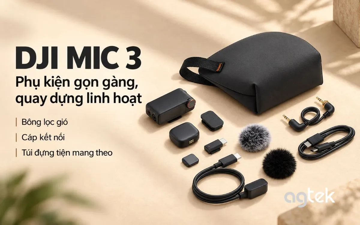 DJI Mic 3 có tính năng điều khiển gain thích ứng.