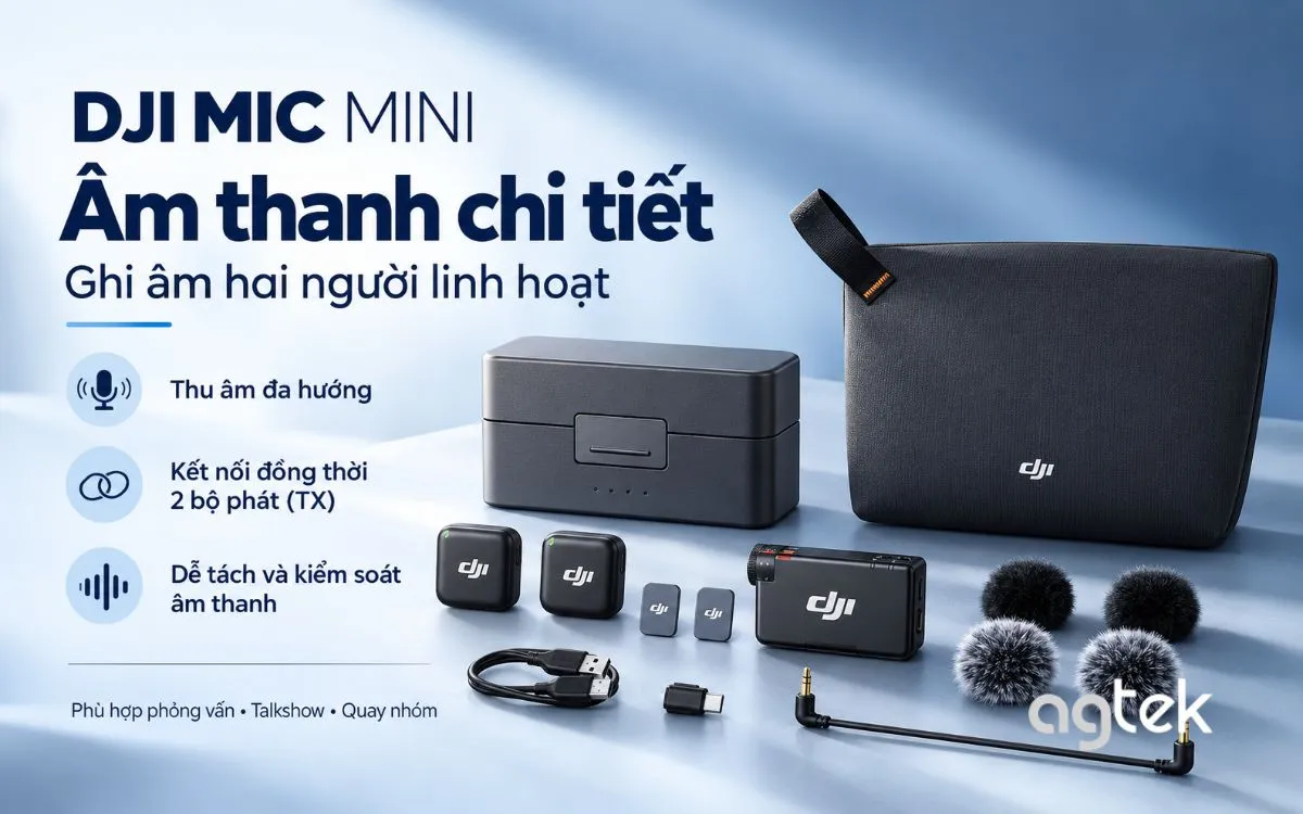 Sử dụng DJI Mic Mini khi quay video phỏng vấn.