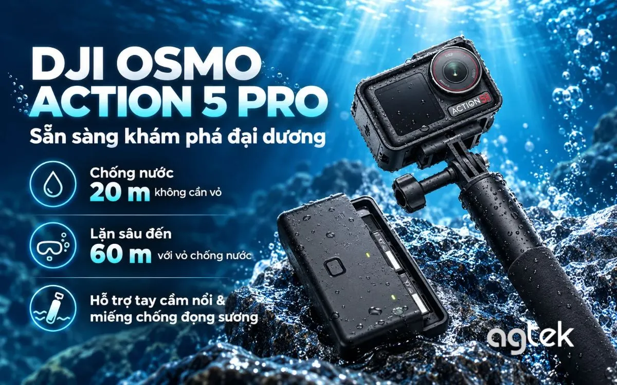DJI Osmo Action 5 Pro chống nước tới 20 m
