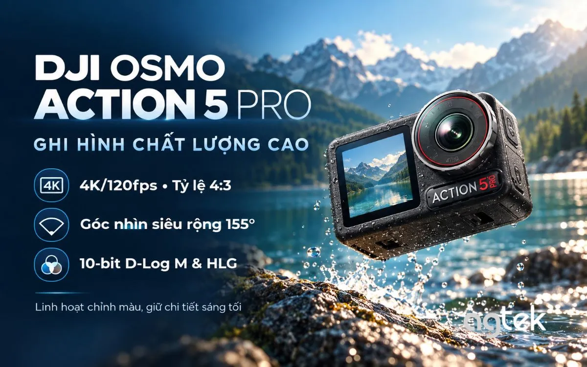 DJI Osmo Action 5 Pro hỗ trợ quay 4K/120fps.