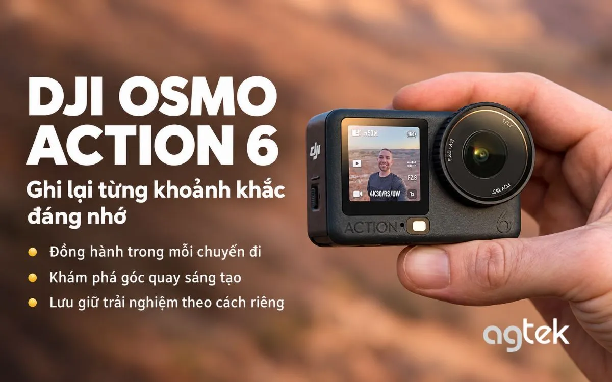 Cảm biến vuông 1/1.1 inch trên Osmo Action 6.